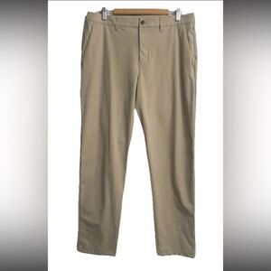 Lululemon ABC Classic Fit Warpstreme Pants 34x30.5 Beige Performance Chino Golf